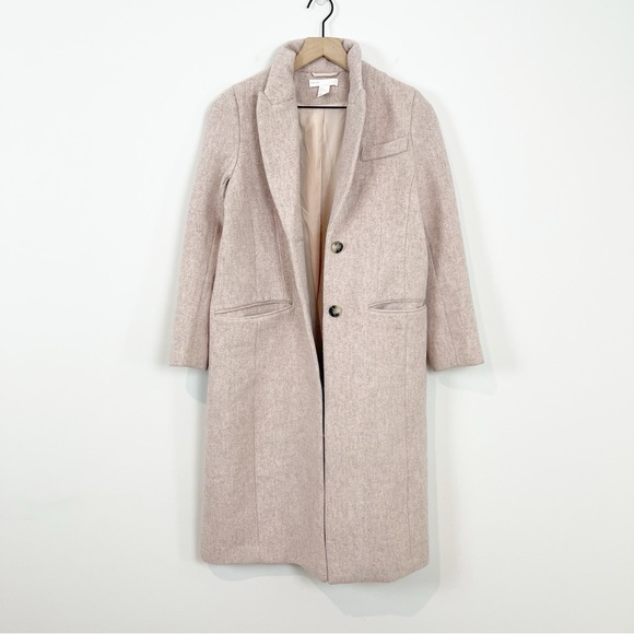 H&M Wool Blend Powder Pink Over Coat Sz 0 - Picture 12 of 14
